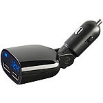 revolt Kfz-USB-Netzteil für 12/24 V mit Display & Spannungswarner, 3,1A/15,5W revolt KFZ USB-Netzteile mit Displays und Batterieprüfern