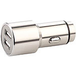 revolt Kfz-USB-Ladegerät aus blockgefrästem Edelstahl, 12 /24 V, 3,1 A revolt Kfz-USB-Netzteile für 12/24-Volt-Anschluss