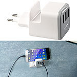 revolt 3-Port-USB-Netzteil 230 Volt mit Handyablage, 3,4 A revolt USB-Netzteile mit Smartphone-Ablage