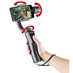 Somikon 3-Achsen-Hand-Stabilisator für Smartphones, Bluetooth, Objekt-Tracking Somikon Elektronische Smartphone-Gimbals für 3D-Videostabilisierung