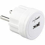 revolt Ultrakompaktes Steckdosen-USB-Netzteil, 2,1 A, 10,5 W, Ø 39 mm, weiß revolt USB-Netzteile für Steckdose