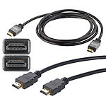 auvisio High-Speed-HDMI-2.0a-Kabel für 4K, 3D und Full HD, HEC, 2 m auvisio 4K-HDMI-Kabel mit Netzwerkfunktion (HEC)