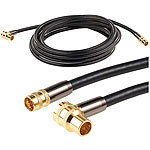 auvisio HDTV-Sat-Antennenkabel (F-Winkelstecker), 5 m, 105 dB, 4x-Abschirmung auvisio Sat-Antennenkabel
