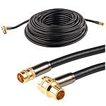 auvisio HDTV-Sat-Antennenkabel (F-Winkelstecker), 20 m, 105 dB, 4x-Abschirmung auvisio Sat-Antennenkabel
