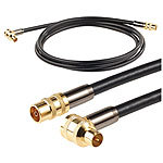 auvisio Premium-HDTV-Antennenkabel, Koaxial-Stecker, 90°-Winkel, 2 m, 105 dB auvisio Koaxial-Antennenkabel