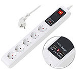 revolt 230-V-Steckdosenleiste mit 5 Buchsen, 2 USB-Ports und Netzschalter revolt 230-Volt-Steckdosenleisten mit USB und Netzschalter