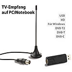 auvisio DVB-T/T2/C-USB-Stick für TV-Empfang auf PC mit Windows (refurbished) auvisio DVB-T2-USB-Sticks