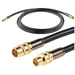 auvisio Premium-HDTV-Antennenkabel, Koaxial-Stecker, 2 m, schwarz, 105 dB auvisio Koaxial-Antennenkabel
