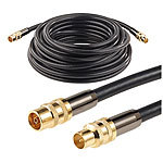 auvisio Premium-HDTV-Antennenkabel, Koaxial-Stecker, 10 m, schwarz, 105 dB auvisio Koaxial-Antennenkabel