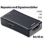 auvisio HDMI-1.4-Repeater & Signalverstärker, bis 45 m, für 4K UHD, 3D & HDCP auvisio HDMI-1.4-Repeater und Signalverstärker