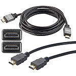 auvisio High-Speed-HDMI-2.0a-Kabel für 4K, 3D und Full HD, HEC, 3 m auvisio 4K-HDMI-Kabel mit Netzwerkfunktion (HEC)