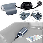 revolt Sofa-Steckdose mit 2 USB-Ladeports, 2,4 A / 12 W, 2,8 m Anschlusskabel revolt Sofa-Steckdosen mit USB