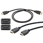 auvisio High-Speed-HDMI-Kabel für 4K, 3D & Full HD, HEC, schwarz, 1 m auvisio 4K-HDMI-Kabel mit Netzwerkfunktion (HEC)