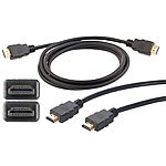 auvisio High-Speed-HDMI-Kabel für 4K, 3D & Full HD, HEC, schwarz, 2 m auvisio 4K-HDMI-Kabel mit Netzwerkfunktion (HEC)