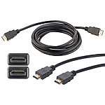 auvisio High-Speed-HDMI-Kabel für 4K, 3D & Full HD, HEC, schwarz, 3 m auvisio 4K-HDMI-Kabel mit Netzwerkfunktion (HEC)