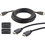 auvisio High-Speed-HDMI-Kabel für 4K, 3D & Full HD, HEC, schwarz, 5 m auvisio 4K-HDMI-Kabel mit Netzwerkfunktion (HEC)