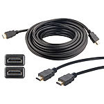 auvisio High-Speed-HDMI-Kabel für 4K, 3D & Full HD, HEC, schwarz, 10 m auvisio 4K-HDMI-Kabel mit Netzwerkfunktion (HEC)