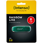 Intenso 8 GB USB-2.0-Speicherstick Rainbow Line, transparent-grün Intenso USB-Speichersticks