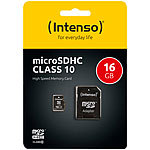 Intenso microSDHC-Speicherkarte 16 GB Class 10 inkl. SD-Adapter Intenso microSD-Speicherkarten