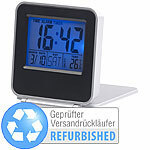 PEARL Kompakter Digital-Reisewecker mit Thermometer,Versandrückläufer PEARL