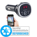 auvisio MP3-FM-Transmitter mit Bluetooth, Freisprecher, Versandrückläufer auvisio FM-Transmitter & Freisprecher mit MP3-Player & USB-Ladeports