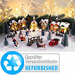infactory 25-teiliges Deko-Weihnachtsdorf mit 6 LEDs, Versandrückläufer infactory