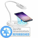 PEARL LED-Schwanenhals-Leuchte, Qi-kompatibel 10W, USB,Versandrückläufer PEARL LED-USB-Schreibtischlampen mit Qi-kompatibler Ladefunktion und Lichtfarbwahl