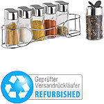 Rosenstein & Söhne 6 Gewürzstreuer aus Glas mit geschwungenem Ständer (Versandrückläufer) Rosenstein & Söhne