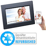 Somikon WLAN-Bilderrahmen mit 17,8-cm-IPS-Touchscreen Versandrückläufer Somikon Digitale Bilderrahmen mit WLAN und Apps