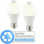 Luminea 2er-Set LED-Lampe, PIR-Sensor, 10 W, E27, warmweiß, Versandrückläufer Luminea