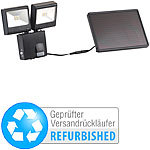 Luminea Duo-Solar-Außenstrahler mit PIR-Bewegungssensor,6W,IP44 (refurbished) Luminea LED-Solar-Fluter mit Bewegungsmelder