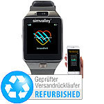 simvalley MOBILE Handy-Uhr/Smartwatch mit Kamera, Bluetooth 4.0, iOS & Android simvalley MOBILE Handy-Smartwatches mit Kameras und Bluetooth für Android und iOS
