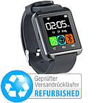 Callstel Freisprech-Smartwatch SW-100.tch, Bluetooth 3.0 (Versandrückläufer) Callstel Freisprech-Smartwatches mit Bluetooth