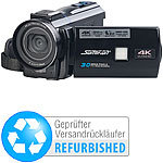 Somikon 4K-UHD-Camcorder mit Panasonic-Sensor, WLAN, App (Versandrückläufer) Somikon 4K-UHD-Camcorder mit Touch-Screen und App-Steuerung
