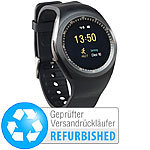 simvalley MOBILE 2in1-Uhren-Handy & Smartwatch für Android (Versandrückläufer) simvalley MOBILE Handy-Smartwatches mit Bluetooth