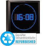 Lunartec LED-Wanduhr mit Sekunden-Lauflicht aus blauen LEDs (Versandrückläufer) Lunartec LED-Wanduhren