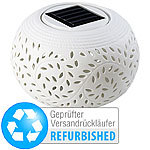 Lunartec Solar-Dekoleuchte aus Porzellan mit Farbwechsler (Versandrückläufer) Lunartec Solar-Windlichter mit Farbwechsel und Dämmerungssensor