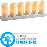 Lunartec Echtwachs-LED-Kerzen mit Ladestation (Versandrückläufer) Lunartec Akku Echtwachs-LED-Kerzen mit Ladestation