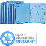PEARL Blu-ray Slim-Soft-Hüllen blau-transparent, Versandrückläufer PEARL Blu-ray Hüllen
