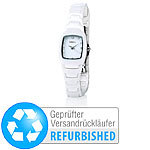 Crell Damenuhr mit hochwertigem Keramik-Armband, weiß (Versandrückläufer) Crell Keramik Damen Armbanduhren