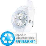 PEARL Silikon Armbanduhr weiß Versandrückläufer PEARL Unisex-Silikon-Armbanduhren