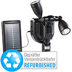Lunartec Duo Solar Außen-Strahler CREE LEDs,6W,PIR, schwarz (refurbished) Lunartec Solar-Wandstrahler mit PIR-Sensoren für außen