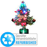PEARL LED-Weihnachtsbaum mit Glasfaser-Farbwechsler Versandrückläufer PEARL Batteriebetriebene Mini-Weihnachtsbäume