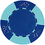 Grand Straight Royale 25 Deluxe-Chips 11,5 g Dice Design dunkelblau/hellblau Grand Straight Royale Poker-Chips