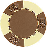Grand Straight Royale 25 Deluxe-Chips 11,5 g Dice Design braun/gelb Grand Straight Royale Poker-Chips