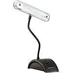 PEARL Flexible Tischlampe mit 12 LEDs, batteriebetrieben PEARL LED-Schreibtischlampe mit Schwanenhals und Batteriebetrieb
