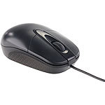 PEARL Optische USB-Maus mit 3 Tasten und 1.000 dpi, kabelgebunden, schwarz PEARL Optische USB-Mäuse mit Kabeln