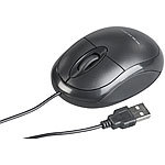 PEARL Optische USB-Maus mit 3 Tasten und 1.000 dpi, kabelgebunden, schwarz PEARL Optische USB-Mäuse mit Kabeln