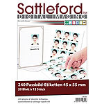 Sattleford 240 Bewerbungsfoto-Etiketten hochglänzend 45x55 mm Sattleford Drucker-Etiketten