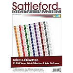 Sattleford 11200 Adress-Etiketten Super-Mini 25,4x16,9 mm Laser/Inkjet Sattleford Drucker-Etiketten
